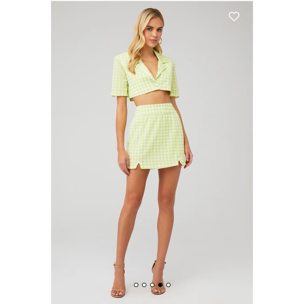 For Love & Lemons‎ Green Gingham Checkered Blazer S. $167